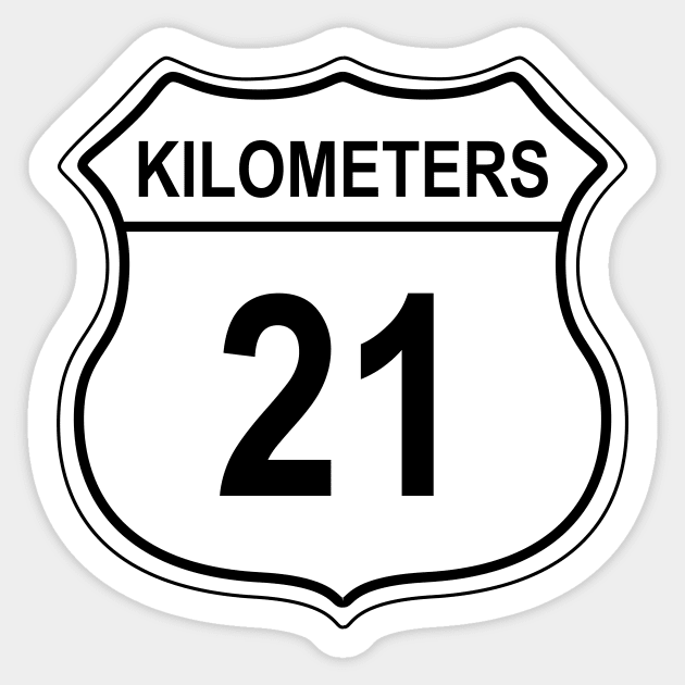 21 Kilometer US Highway Sign Sticker by IORS